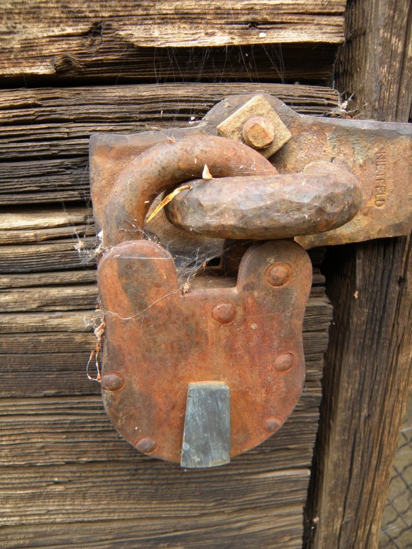 This padlock was on the jail in Midas Nevada. The lock spoke to me more than the shack it was attached to.